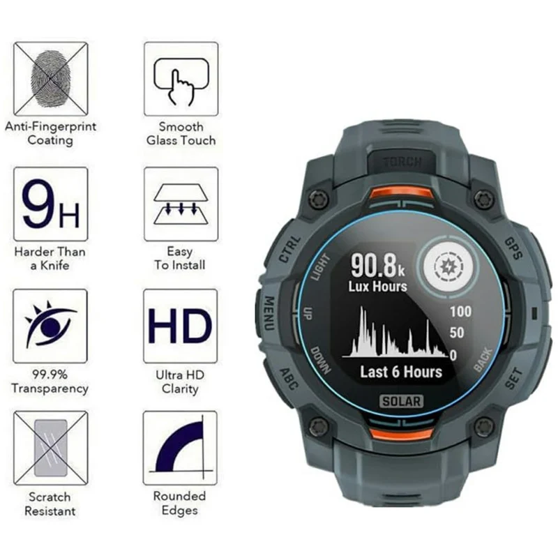 Garmin Instinct 3 AMOLED 45mm Glas HD Displayschutz