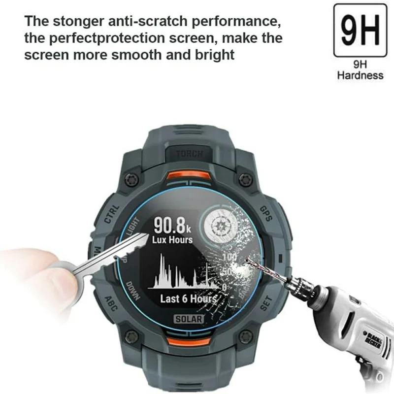 Garmin Instinct 3 AMOLED 45mm Glas HD Displayschutz