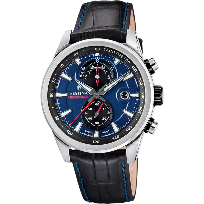 Festina Timeless Chronograph F20695/5 Herrenuhr Blau • Chronograph • 10 ATM