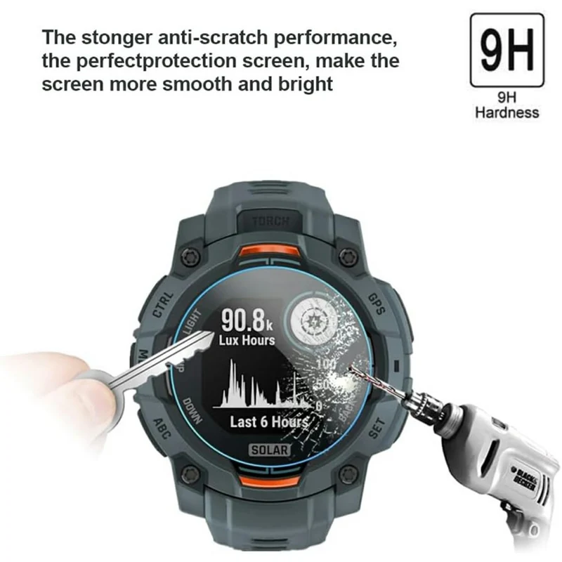 Garmin Instinct 3 AMOLED 50mm Glas HD Displayschutz
