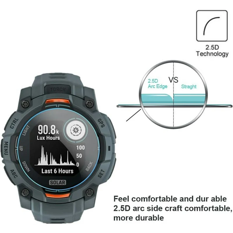 Garmin Instinct 3 Solar 45mm Glas HD Displayschutz