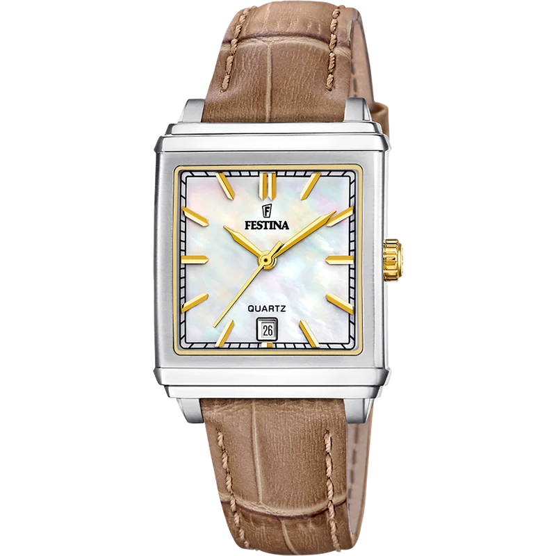 Festina F20682/4 Damen Armbanduhr Beige • Quarzwerk • 5 ATM Wasserdicht