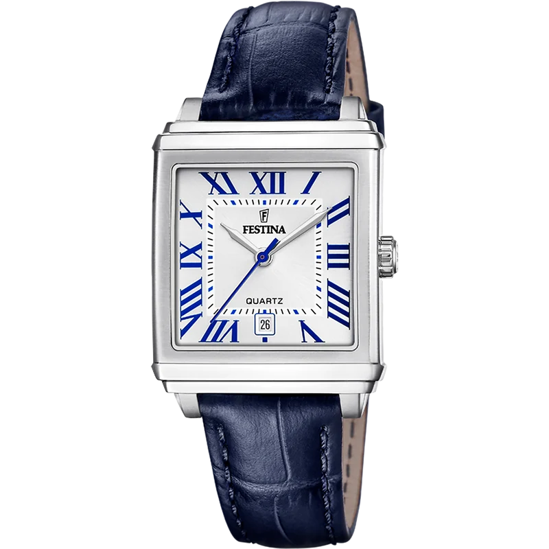 Festina F20682/2 Damenuhr Silber • Lederarmband • 5 ATM