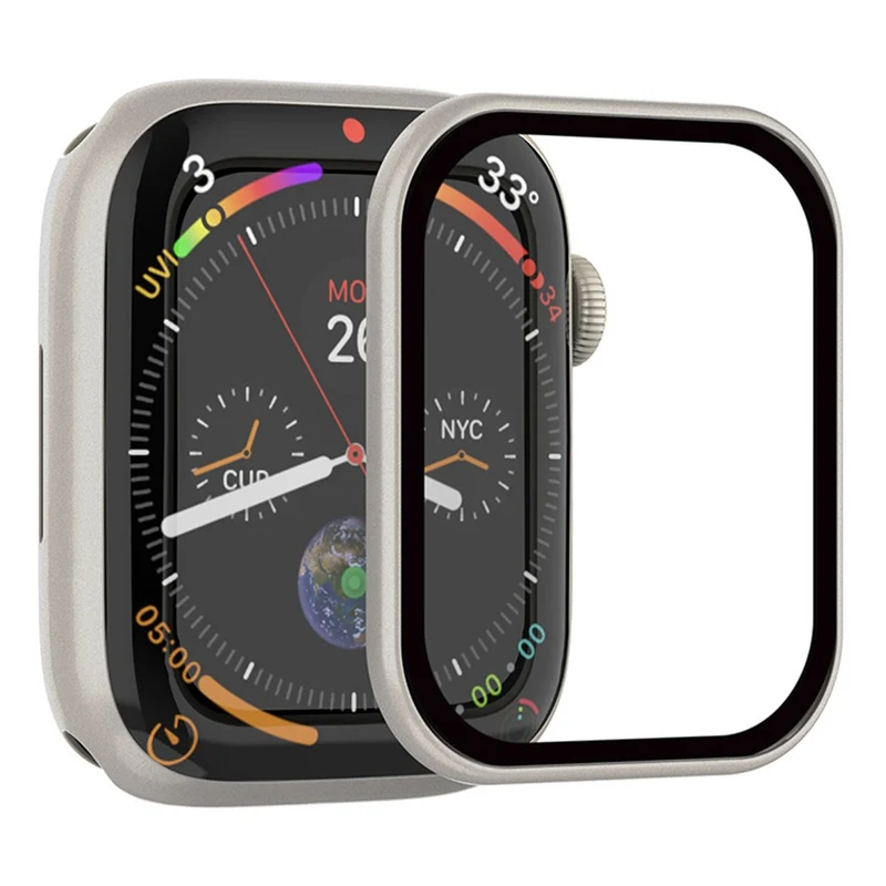 Flexibel Apple Smartwatch Universell Hülle mit Displayschutz in Glas und Silikon