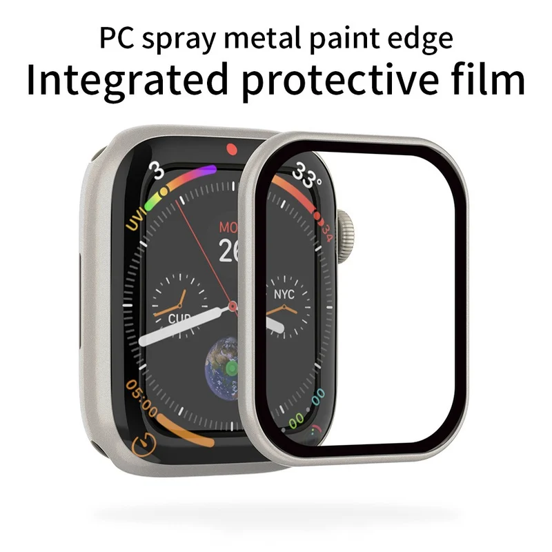 Flexibel Apple Smartwatch Universell Hülle mit Displayschutz in Glas und Silikon