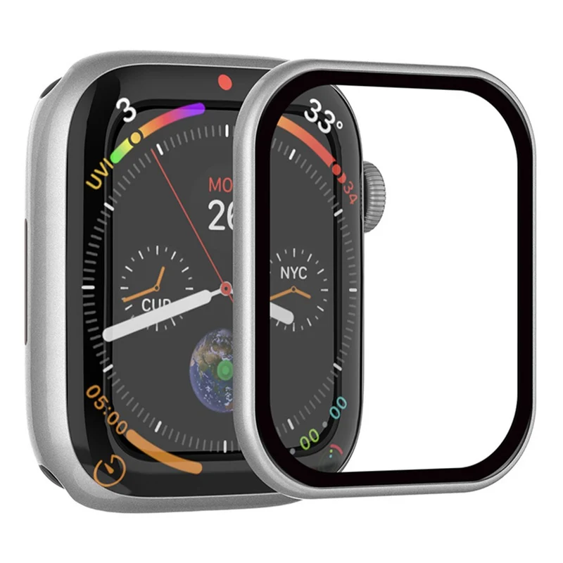 Flexibel Apple Smartwatch Universell Hülle mit Displayschutz in Glas und Silikon