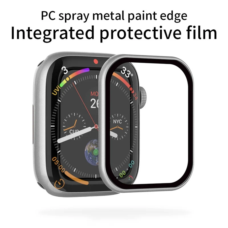Flexibel Apple Smartwatch Universell Hülle mit Displayschutz in Glas und Silikon