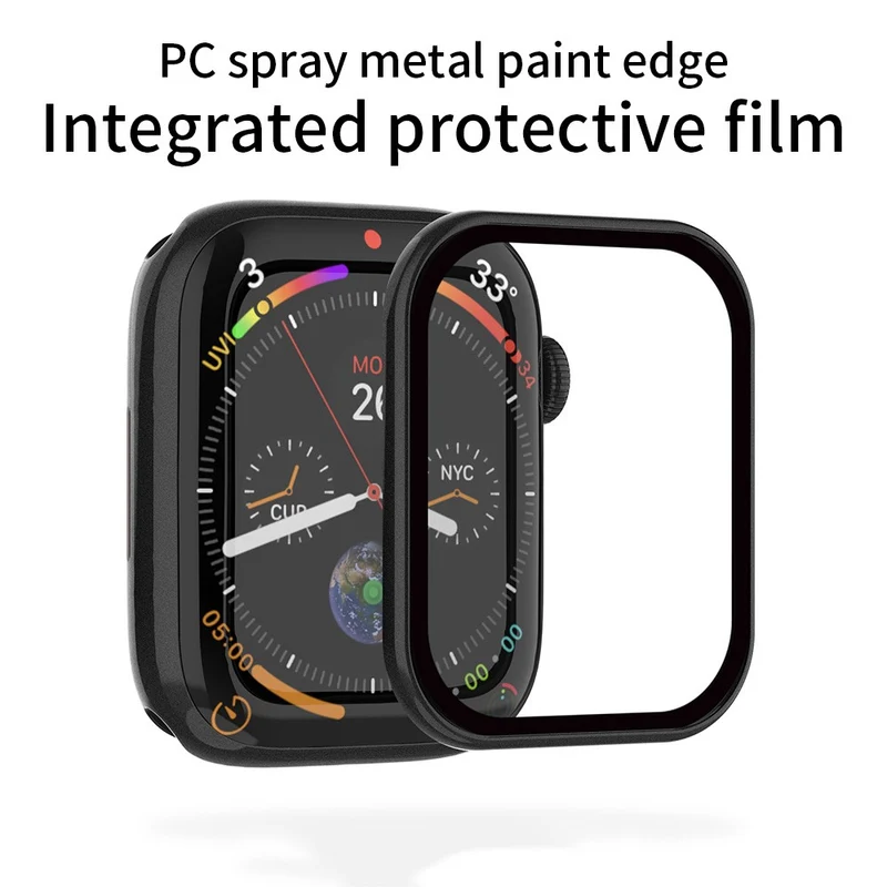 Super Modisch Apple Smartwatch Universell Hülle mit Displayschutz in Glas und Silikon