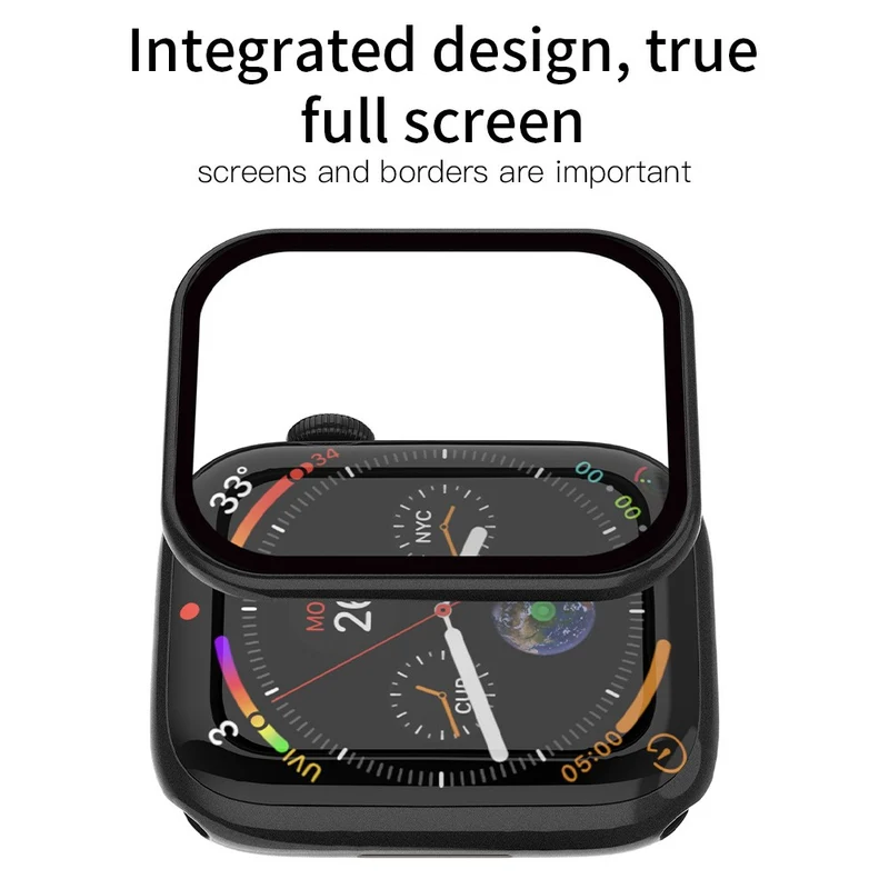 Super Stylisch Apple Watch Series 10 46mm Hülle mit Displayschutz in Glas und Silikon