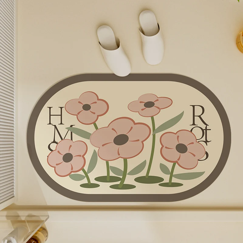 Badezimmer-Badematte mit floralem Muster