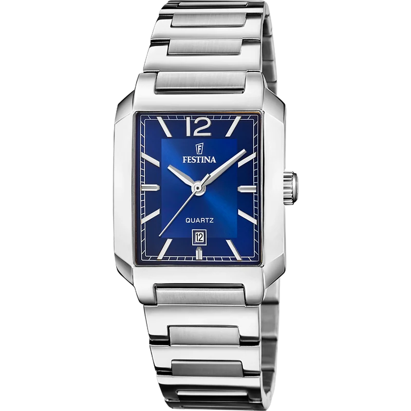Festina F20679/3 Damenuhr Quarz Eckig Blau • Eckiges Gehäuse • 5 ATM Wasserdicht