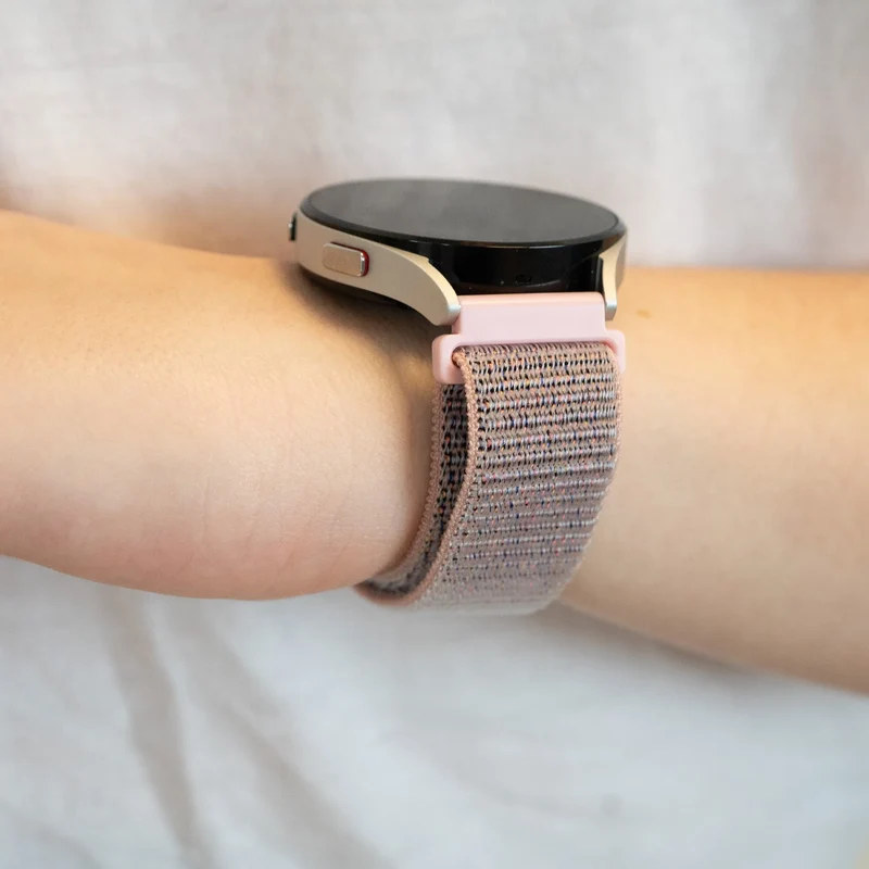 Bandz Oozoo Smartwatch 20mm Nylon Loop Armband (Rosa)