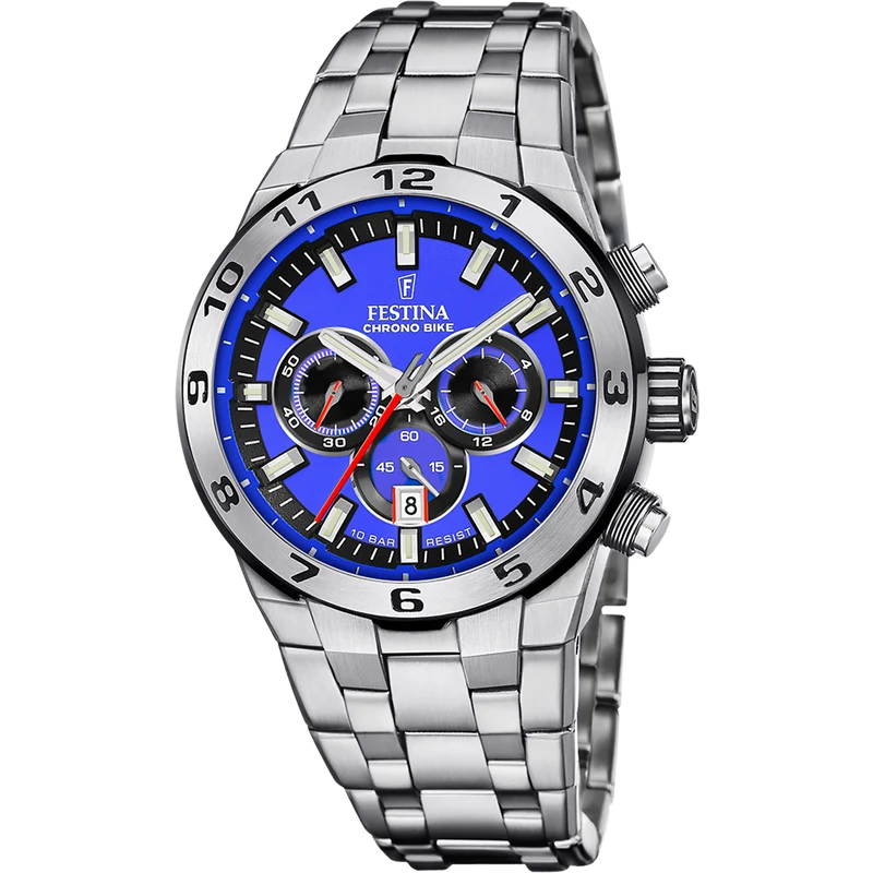 Festina Chrono Bike F20670/3 Herrenuhr Blau • Chronograph • Mineralglas