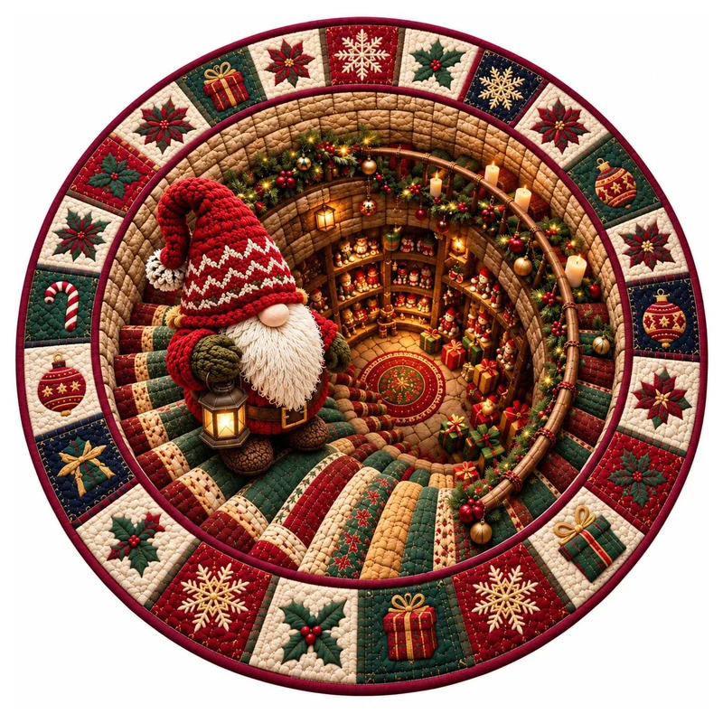 Festive Santa Claus Themed Rundmatte für das Zuhause