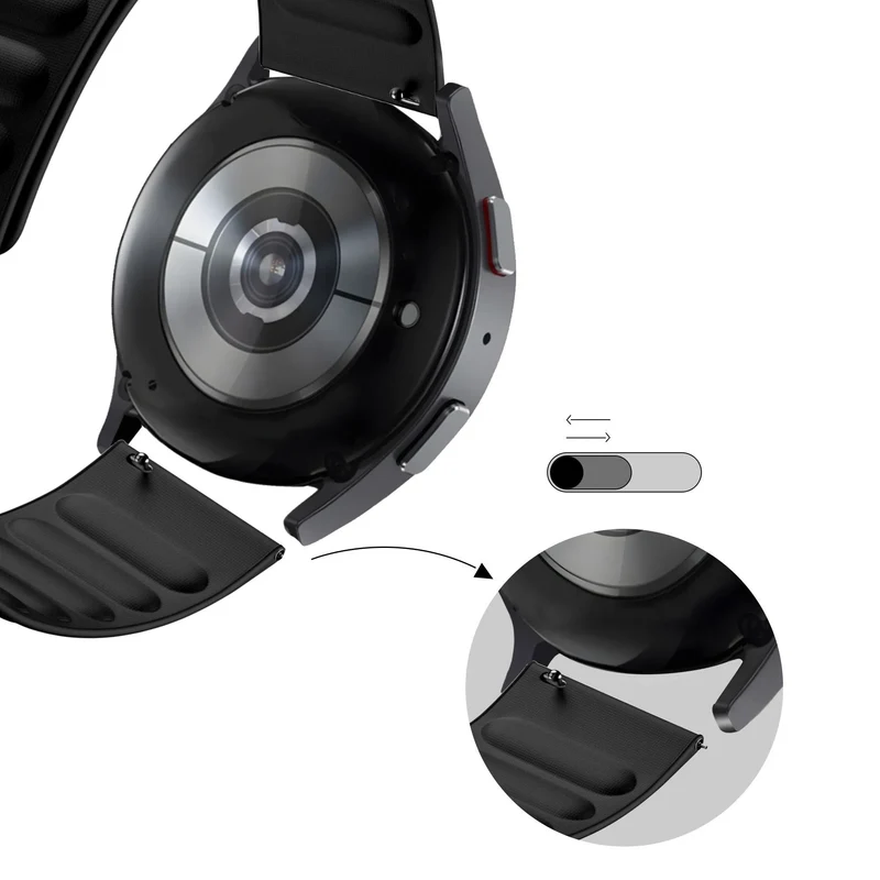 Bandz Oozoo Smartwatch 20mm Magnetisches Feingewebtes Armband (Schwarz)