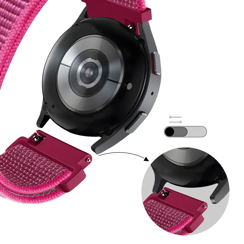 Bandz Oozoo Smartwatch 20mm Nylon Loop Armband (Dragonfruit)