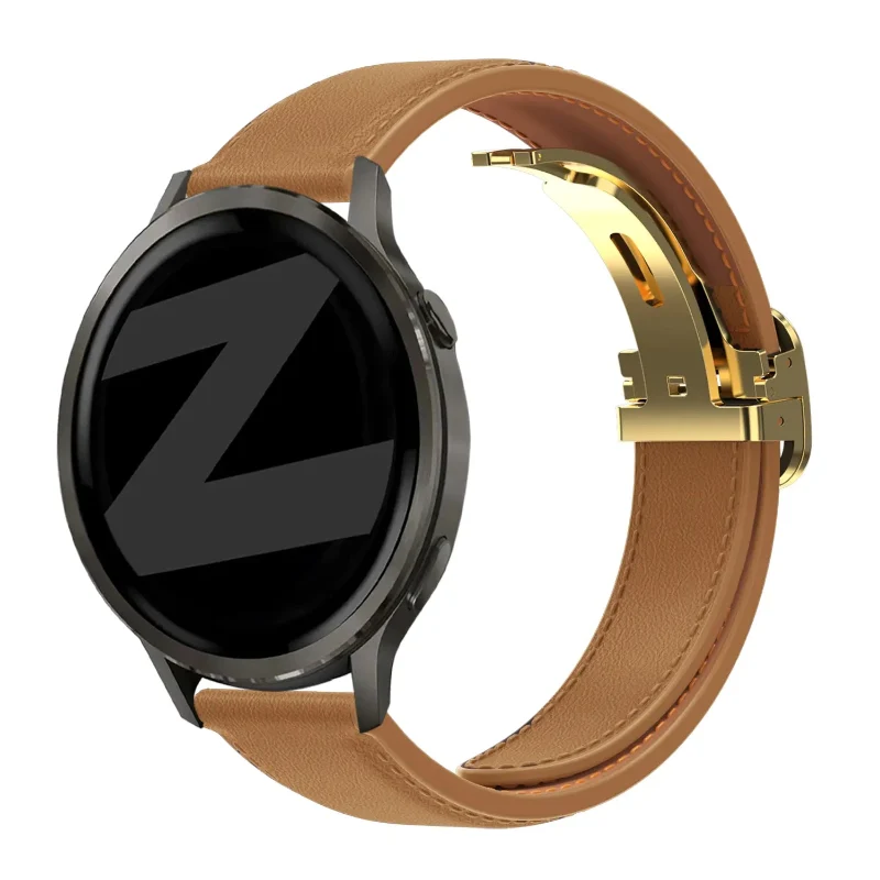 Bandz Withings Steel HR Sport Lederarmband 'D-Type' (Milk Tea)