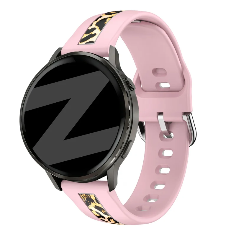 Bandz Oozoo Smartwatch 20mm Dual Leopard Armband (Hellrosa)
