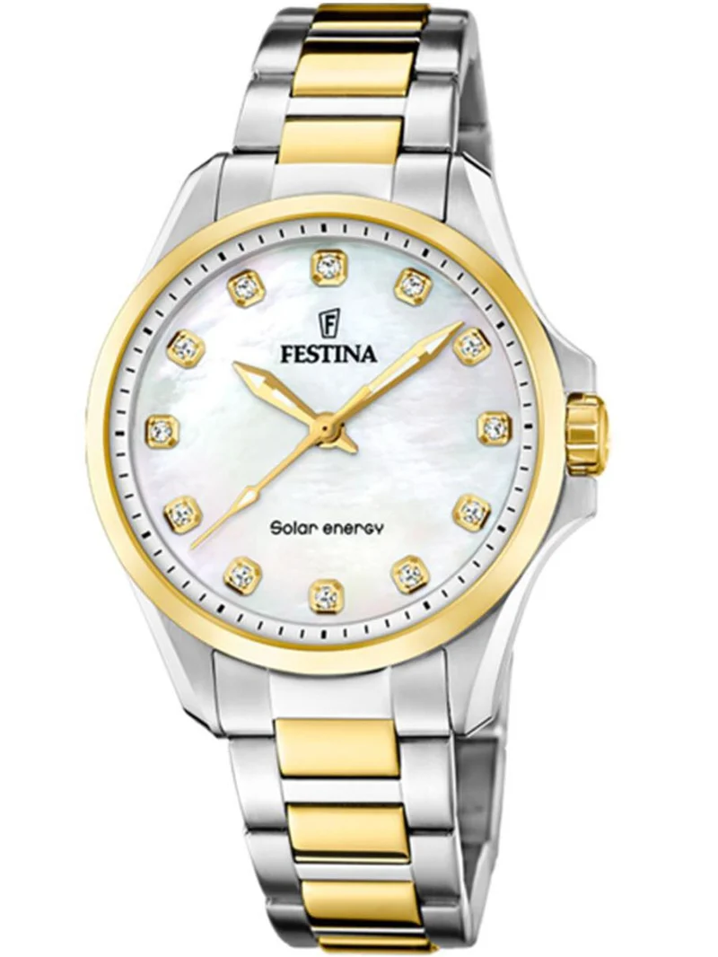Festina Solar Energy F20655/1 Damenuhr Bicolor • Solarbetrieb • Kristallindizes