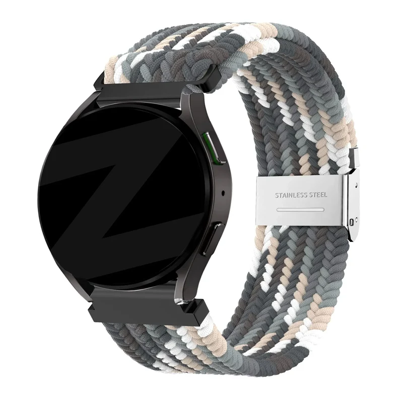 Bandz Oozoo Smartwatch 20mm Gewebtes Nylonarmband (Mandala Schwarz)