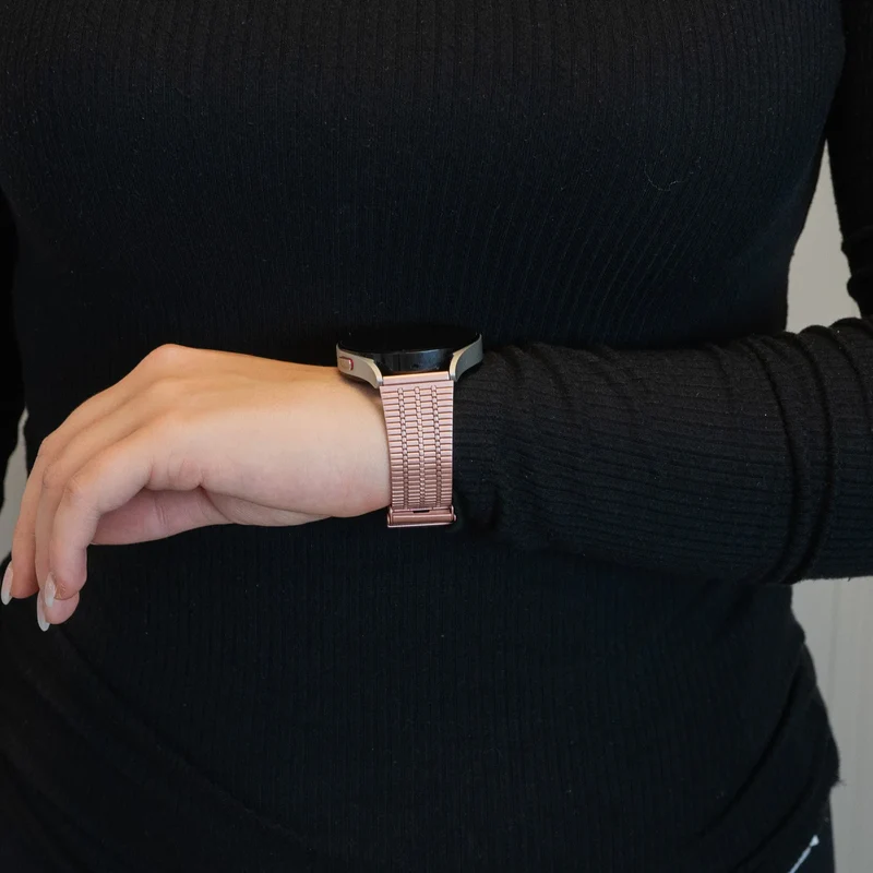 Bandz Oozoo Smartwatch 20mm Verstellbares Stahlarmband (Rosa Sand)