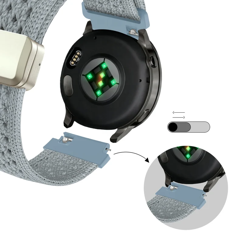 Bandz Oozoo Smartwatch 20mm Vintage Nylonarmband (Hellblau)