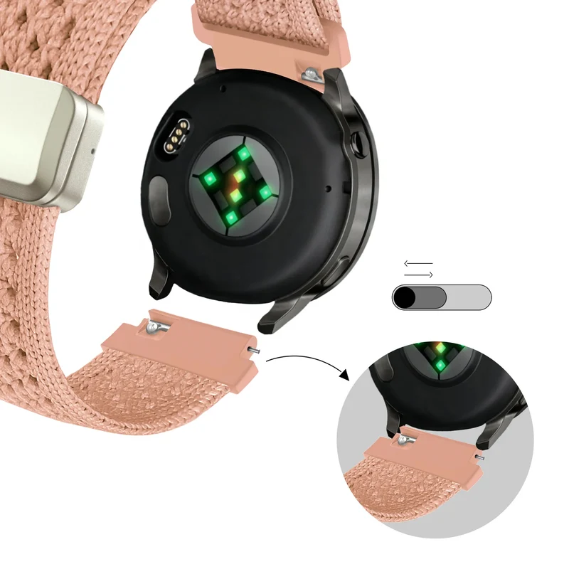 Bandz Oozoo Smartwatch 20mm Vintage Nylonarmband (Antikrosa)