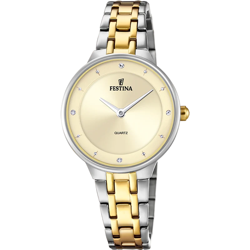 Festina Mademoiselle F20625/2 Damenuhr Champagner • Mineralglas • Edelstahlarmband
