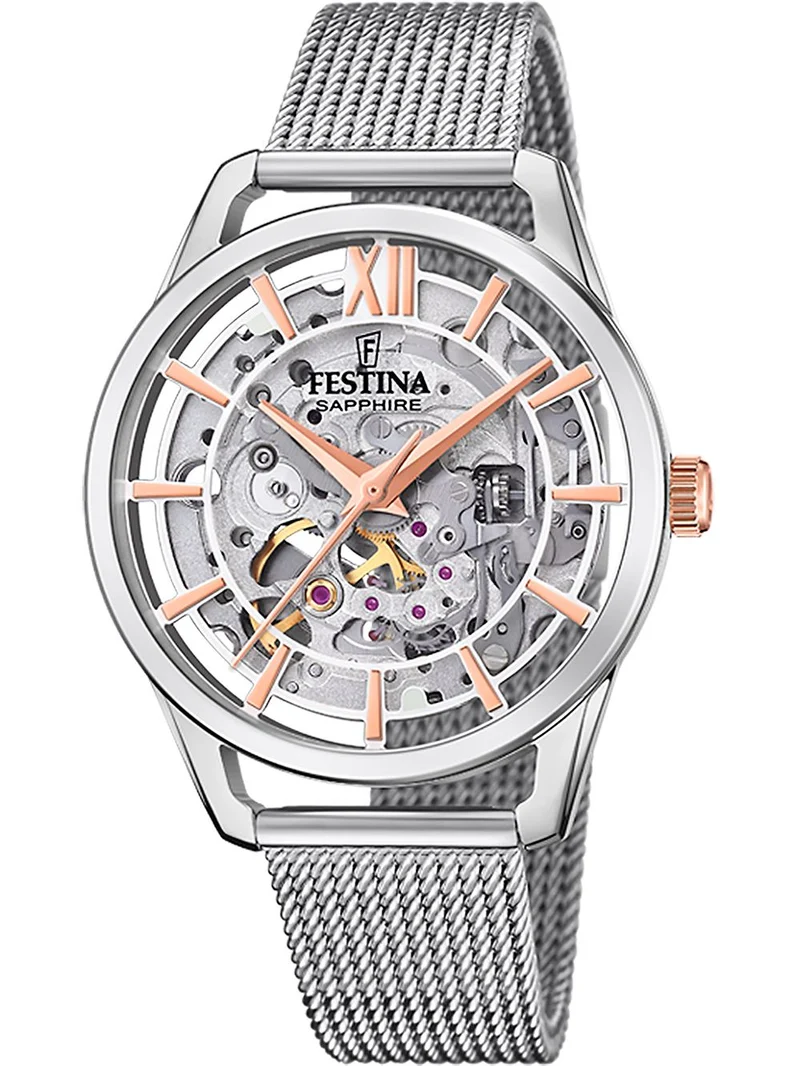 Festina F20627/1 Damen Armbanduhr Silber • Automatikwerk • Saphirglas