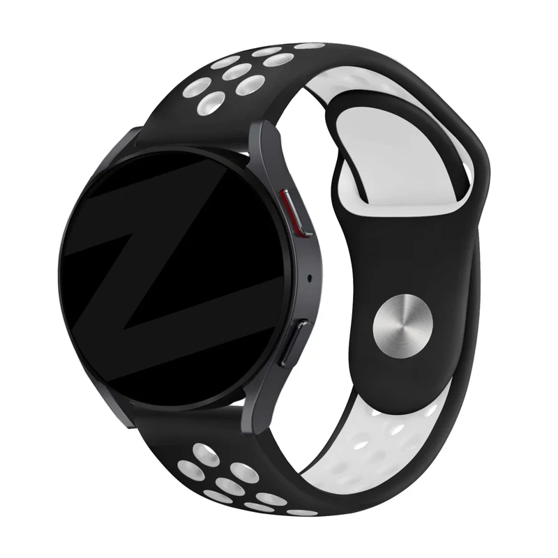 Bandz Oozoo Smartwatch 20mm Sportarmband 'Deluxe' (Schwarz/Weiß)