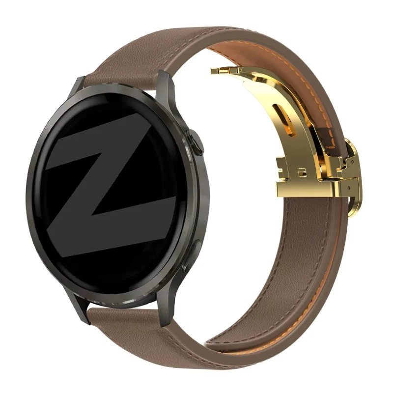 Bandz Withings Steel HR Sport Lederarmband 'D-Type' (Dunkelbraun)