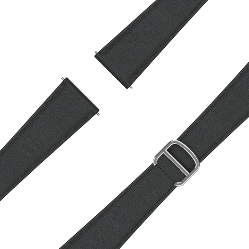 Bandz Withings Steel HR - 40mm Lederarmband 'D-Type' (Schwarz)