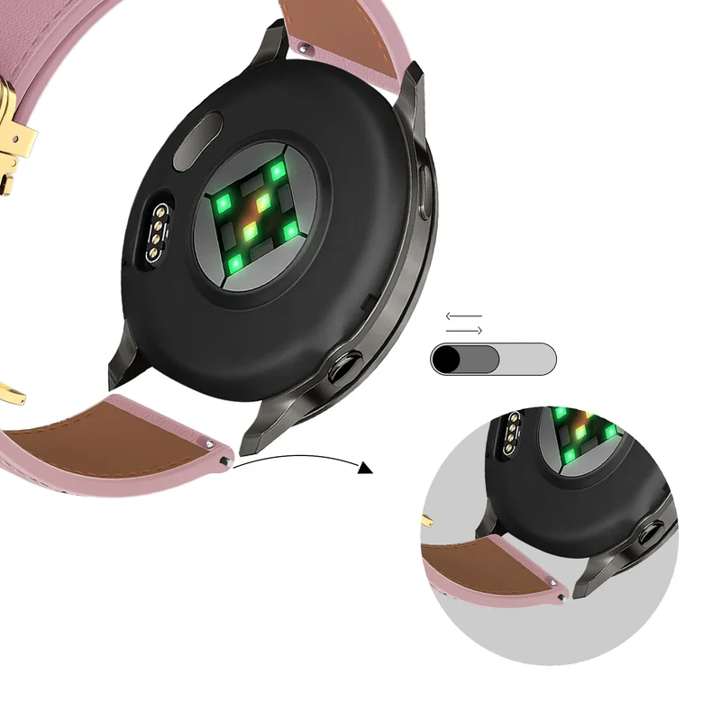 Bandz Withings Steel HR Sport Lederarmband 'D-Type' (Rosa)
