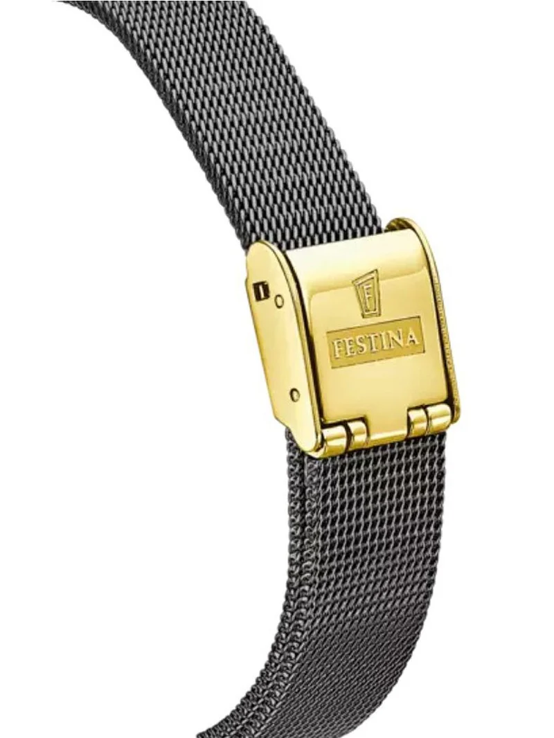 Festina Automatik F20580/2 Damenuhr • Saphirglas • Schwarzes Milanaise-Armband