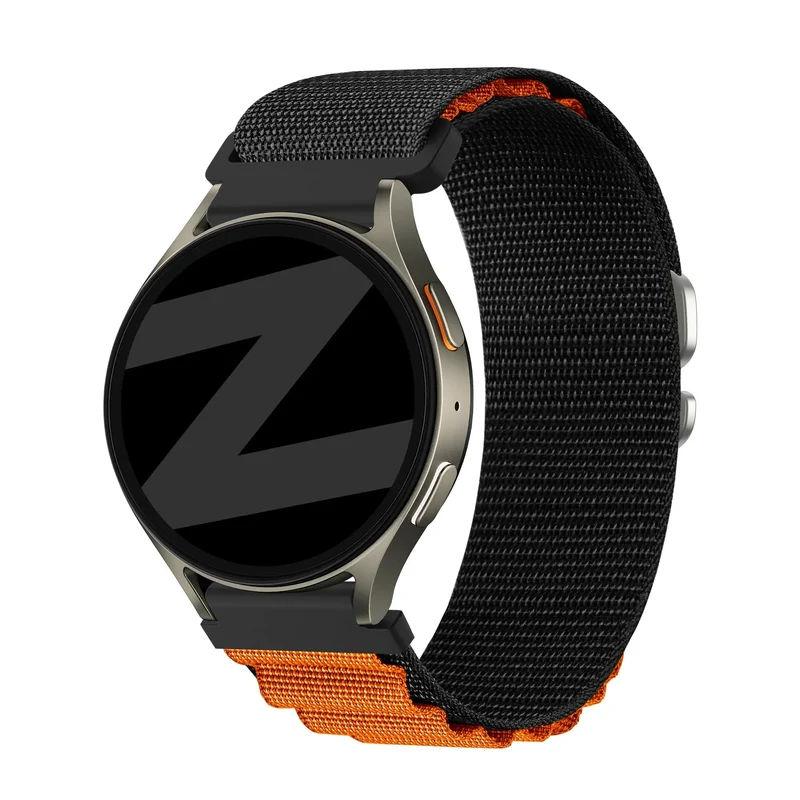 Bandz Oozoo Smartwatch 20mm Alpine Armband (Schwarz/Orange)