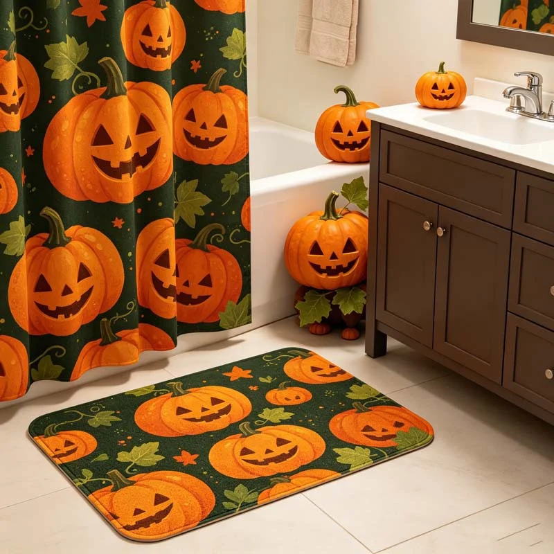 Halloween-Themen Weicher Badezimmerteppich für das Badezimmer