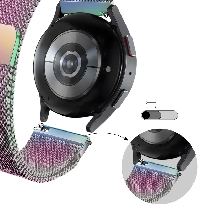 Bandz Oozoo Smartwatch 20mm Milanese Loop Armband (Perlmutt)