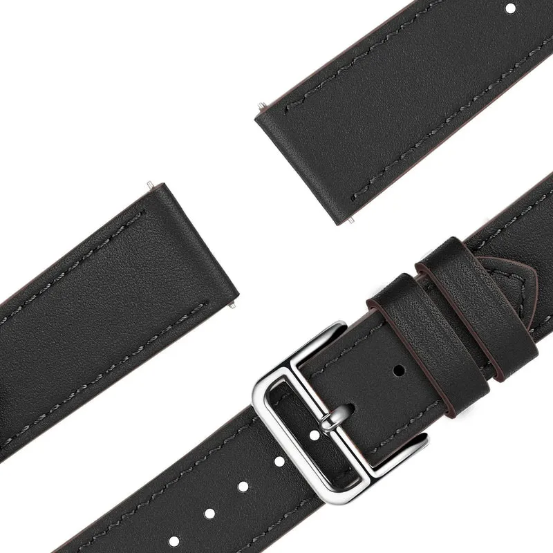 Bandz Oozoo Smartwatch 20mm Lederarmband 'Deluxe' (Schwarz)