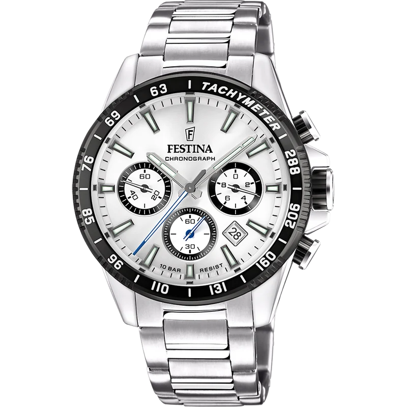 Festina Timeless Chronograph F20560/1 Herrenuhr Silber • Chronographenwerk • 10 ATM wasserdicht