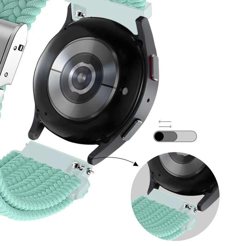 Bandz Oozoo Smartwatch 20mm Gewebtes Nylonarmband (Türqis)