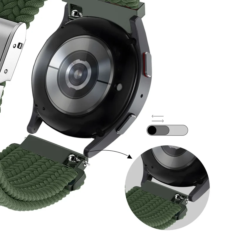 Bandz Oozoo Smartwatch 20mm Gewebtes Nylonarmband (Olivgrün)
