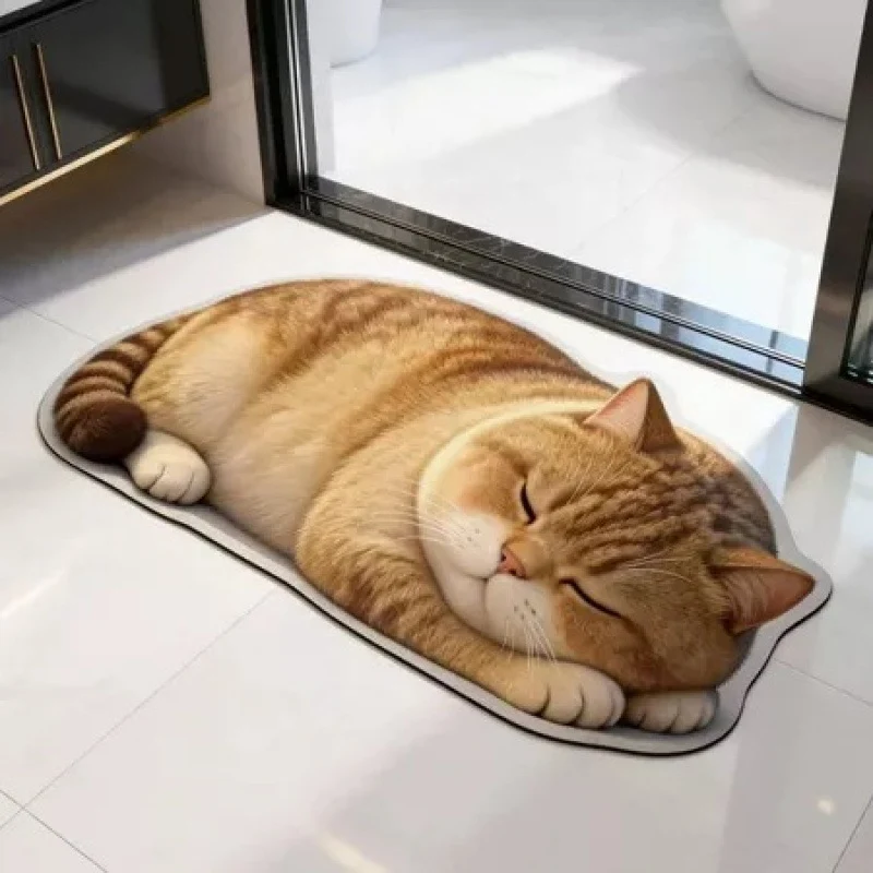Cartoon Katze-Themen Plüsch Badeteppich für Zuhause