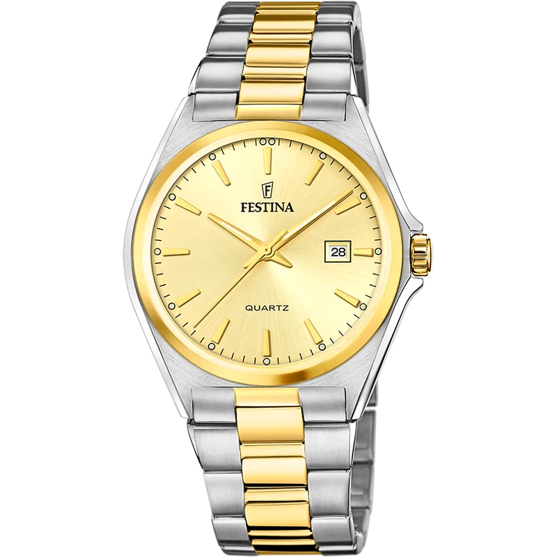 Festina Classic F20554/3 Herrenuhr • Champagnerfarbenes Zifferblatt • Edelstahlarmband