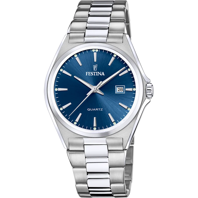 Festina Classic F20552/3 Herrenuhr • Blaues Zifferblatt • Mineralglas