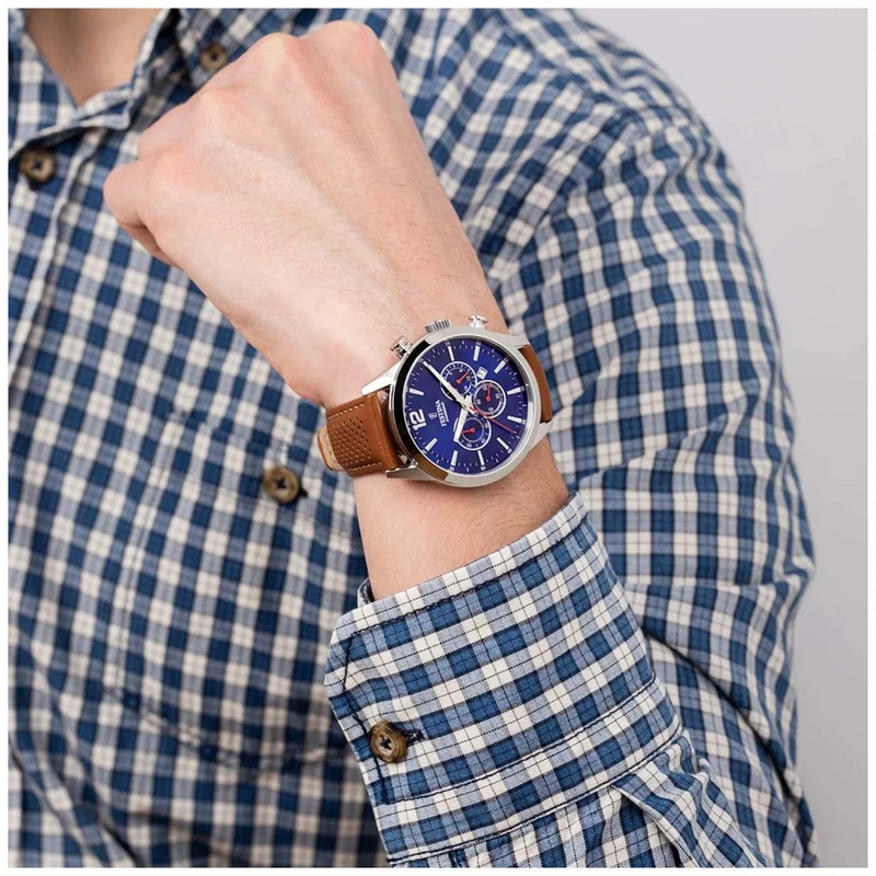 Festina Timeless Chronograph F20542/3 Herrenuhr Blau • Quarzwerk mit Chronograph • Mineralglas