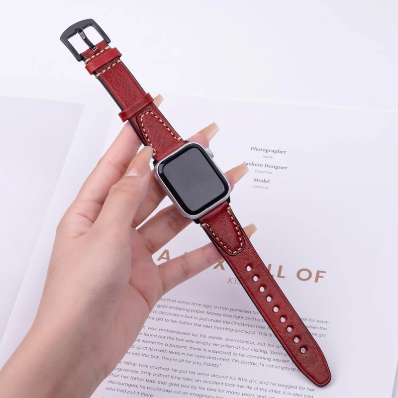 Super Cool Apple Smartwatch Echtes Leder Universell Armband