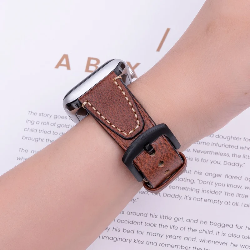 Unglaublich Elegant Apple Smartwatch Echtes Leder Universell Armband