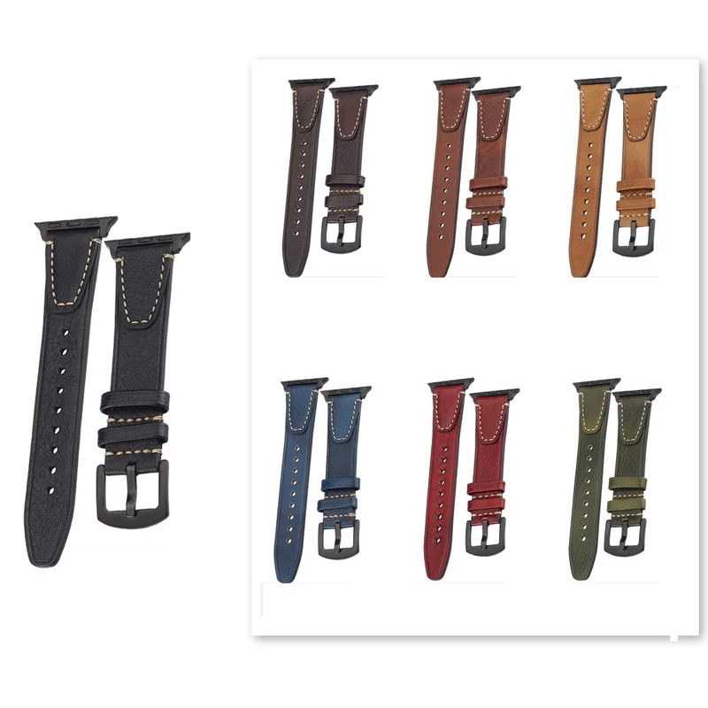 Unglaublich Elegant Apple Smartwatch Echtes Leder Universell Armband