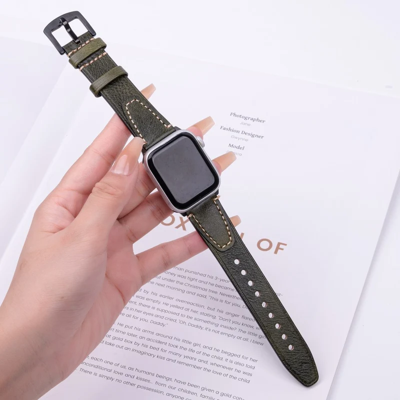 Unglaublich Elegant Apple Smartwatch Echtes Leder Universell Armband