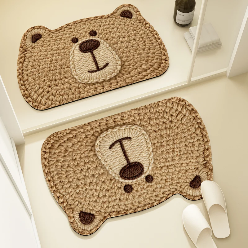 Bärenförmige Plüsch-Badematte für das Badezimmer